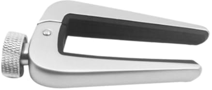 Universeller Gitarren Capo aus Zinklegierung in Silber | Einstellbare Spannung, für 6 und 12-saitige Instrumente Sowie Bass, Präzise Stimmung
