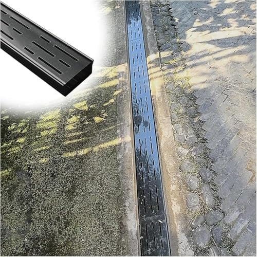 Edelstahl Kanalablauf mit Metallgitter - Langlebiges Grabenablaufsystem für effektive Bodenentwässerung im Freien und in der Garage