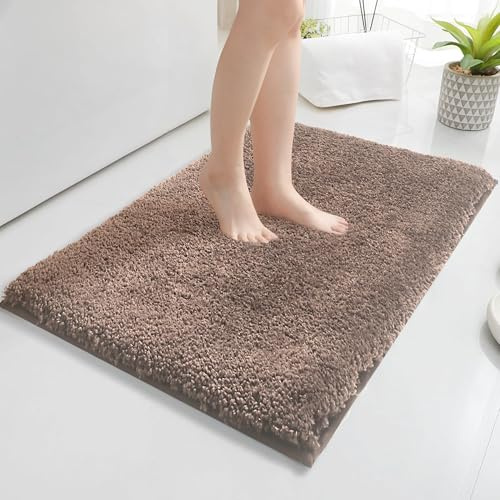 Baahrnom Mikrofaser Badezimmerteppich 40x60cm,Badematte rutschfest Waschbar | Non Slip Badteppich Kuschelig Weich Badvorleger für Dusche, Badewanne und Toilette