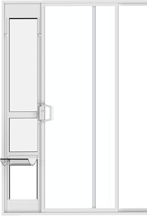 Hakuna Pets Sliding Patio Dog Door, Adjustable 1960–2120 mm, Aluminium Frame, Lockable Panel, Damage-Free or Permanent Installation, Weather-Resistant, Easy to Install (White, Large)