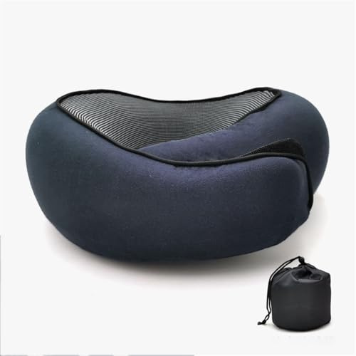 MEIION Oreiller de Voyage Avion & Train – Coussin Cervical Ergonomique en Mousse à Mémoire de Forme, Soutien Anti-Douleurs, Respirant & Lavable – Adultes & Voyageurs Fréquents
