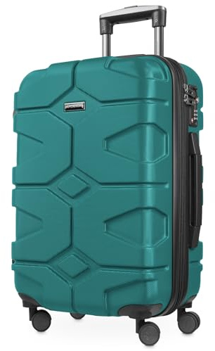 HAUPTSTADTKOFFER X-Kölln - Handgepäck, 55 x 40 x 23 cm, TSA, 4 Rollen, 50 Liter, Reisekoffer, Hartschalenkoffer, Rollkoffer, Aquagrün matt