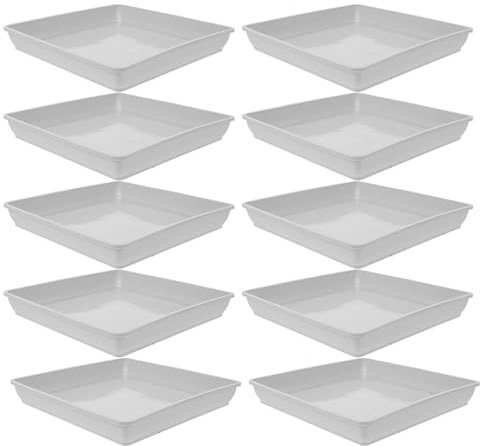 YARNOW 10 Stück Quadratische Kunststoff Blumentopfuntersetzer 225cm mit Wasserschutz für Innen Außen Auslaufsichere Tropfschalen für Große Pflanzgefäße und Bonsai