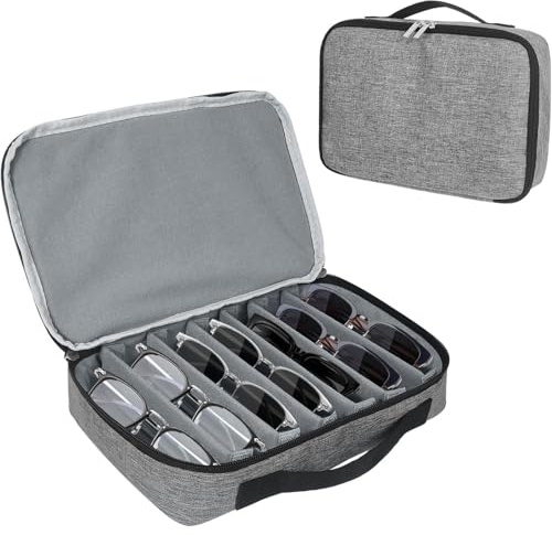 Shurhome Sunglass Organiser Multiple Eyeglasses Storage Bag Glasses Holder with Expandable Slots for Travel and Daily Use Sunglasses C