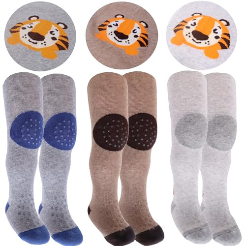 CiuchCiuch Krabbelstrumpfhosen 3er-Pack – DREI Stück – Dreifacher ABS – Rutschfestes Material – Für Kinder – Babys – Mädchen – Jungen - 75% Baumwolle, 22% Polyester, 3% Elasthan