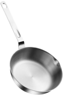 AMSLSIU Padella in acciaio Per inox per uova, bistecche, antiaderente, per frittate, padella multiuso, rotonda, pentole da cucina rotonde, pentole da cucina rotonde, saltare in, Argento, 16 cm