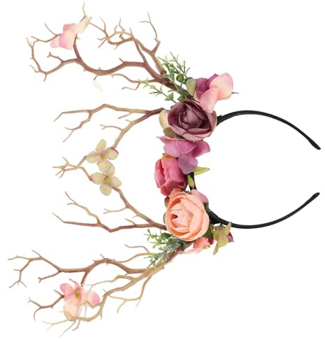 SWETRACE Faux Floral Stems Headband med Konstgjorda Blomgrenar Lätt och Bekväm Håraccessoar för Maskeraddräkt Foto Rekvisita och Passande för Olika och Tillfällen