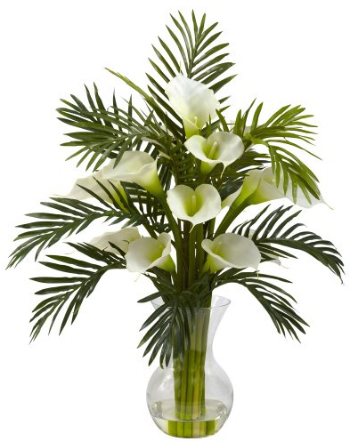 Nearly Natural Calla Lily & Palm Combo