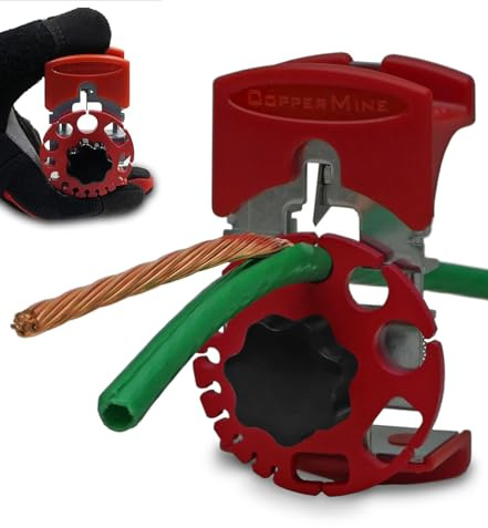CopperMine Handheld Wire Stripping Tool – Manual Cable Stripper for Scrap Copper Recycling, Portable Wire Cutter with Replaceable Blade, Strips Electrical & Household Cables