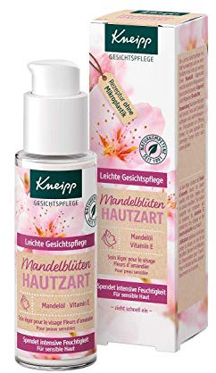 Kneipp Sensitiv Leichte Gesichtspflege Mandelblüten Hautzart - 24h Feuchtigkeit mit reichhaltiger Sheabutter, Mandelöl & Vitamin E - natürlicher Pflegeöl-Komplex - trockene & sensible Haut - 50ml
