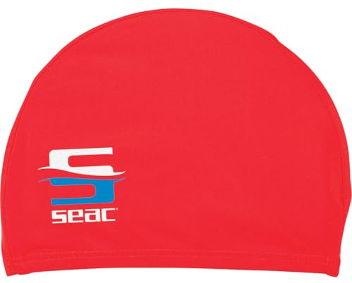 SEAC Unisex Youth Seac Lycra JR Swimming Cap for Children Made of a Soft Comfortable Fabric, Red, S UK