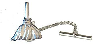 Giftsforall 2016 Krawattennadel mit Kette, Hexenbesen, 2 x 3,8 cm, ft101