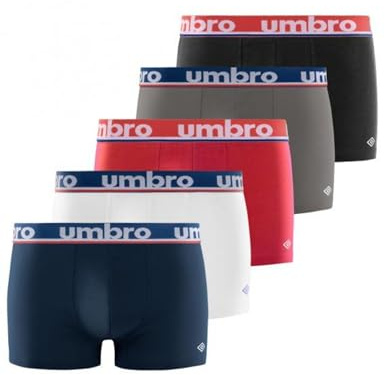 UMBRO Herrkalsonger 100% bomull, boxer för män, hållbar, naturlig (5 st), mångfärgad (klass 5), XXL