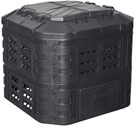 Komposter 600L aus Kunststoff, Schnellkomposter mit Belüftungssystem, modular steckbar, für ideale Zersetzung