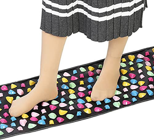 Fußmassage Matte Reflexzonenmassage Stein Fuß Steinmatte Schmerzlinderung Füße For Paraffinbäder Health Care 70,9 X 13,8 Zoll