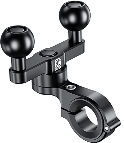 BRCOVAN Aluminiumlegierung Lenker-Montagebasis mit Zwei 1-Zoll-TPU-Kugel | für Schienen mit Durchmesser von 0,5''/0,87''/1''/1,26'', Kompatibel mit RAM Mounts B Größe 1-Zoll-Kugel-Doppelsockelarm