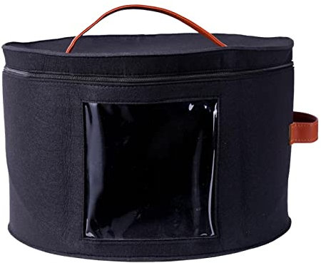PW TOOLS Hutschachtel-Organizer - Runde Reise-Hutschachteln | Faltbare Hut-Aufbewahrungstasche mit staubdichtem Deckel | Große Hut-Aufbewahrungsbox | Reise-Hutboxen für Damen und Herren, geeignet
