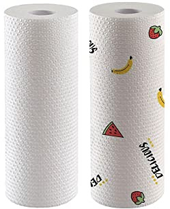 Waschbare Küchenrolle aus Baumwolle, Reusable Kitchen Towels Mehrzweck-Lappen (2 Rolle)