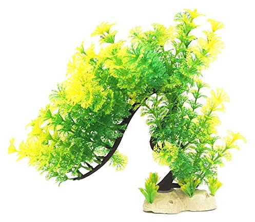 EYCFSJ Gefälschte Wasserpflanzen 2Pcs Simulation Von Wasserpflanzen Aquarium Dekoration Landschaftsbau Wasserschildkröte Tank Zubehör Kunststoff Blumen Gelb