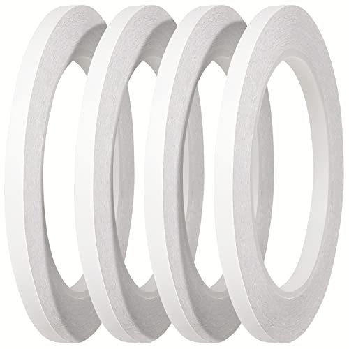 YISUMEI 4 Rolls Doppelseitiges Klebeband Dünn Selbstklebeband zum Nähen, Basteln, 6mm x 25 Meter pro Rollen