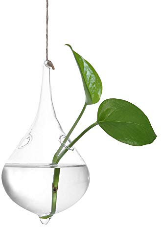 KAREN66 Hängen Glas Vase Geometrische Hängevase Pflanze Hydroponik Glasvase Hängendes Blumenvase Terrarium Dekovase (D, One Size)