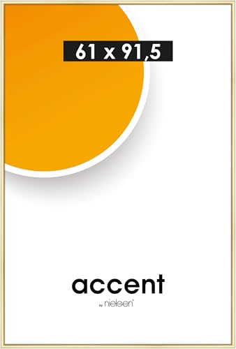 accent by nielsen Kunststoff Bilderrahmen Colorado Uni, 61 x 91,5 cm, Gold | Kunststoff Posterrahmen im Hoch- & Querformat zum Aufhängen Gold matt Echtglas