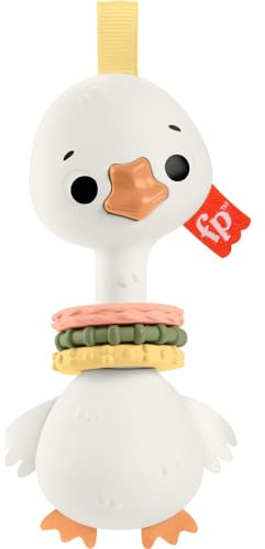 Fisher-Price Baby Sensorisches Spielzeug Clack & Quack Gans mit Feinmotorik für Neugeborene ab 3 Monaten