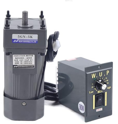 Wechselstrom Getriebemotor,Wechselstrom-Getriebemotor 1-phase Elektromotor+Drehzahlregler 90w 5k 270rpm Einzelner invertierter Getriebemotor Wechselstrom Getriebemotor