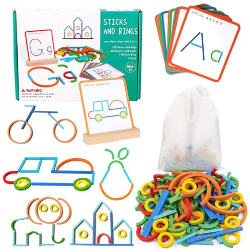 Montessori Spielzeug ab 3 Jahre, Vorschule Lernspiele, Holz Geoboard | Montessori Spielzeug, Form Farberkennung Spielzeug, Lernspielzeug Geschenk Figuren 2 3 4 5 6 7 Jahre Kinder Jungen Mädchen