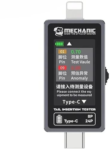 Mechanic T-824 Charging Port Pin Tester Current Power Check Type-C 8 Pin Phones