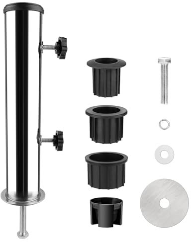 MEYAGOT Tubo Universale in Acciaio Inox, Set di Supporti per Ombrellone in Acciaio Inox, Universale Tubo Parasole, Portaombrelli per Esterni per Terrazze, Tavolo E Balconi