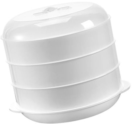 NAMOARLY Vaporiera Per Alimenti a 3 Strati Accessori Per Cottura a Vapore Per Verdure e Ventilazione e Riscaldamento Uniforme