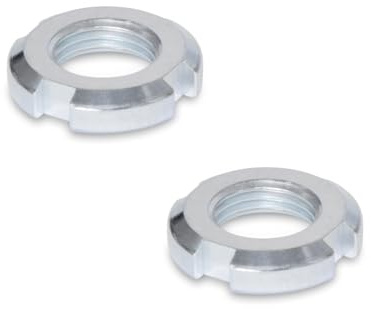Ganter Normelemente Tuercas de ranura DIN 70852, 2 unidades, acero, diseño plano, DIN 70852-ST-M16X1,5, rosca M16 x 1,5