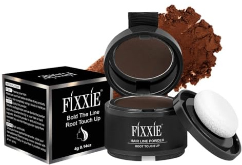 Hairline Powder, Root Touch Up Hair Powder, Instant Hair Loss Concealer for Thinning Hair, Windproof & Sweatproof Root Cover Up with Mirror and Puff (Dark Brown)