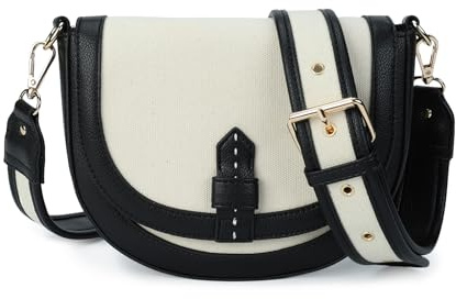 AFKOMST Crossbody Bag for Women Small Satchel and Shoulder Bag Vintage Saddle Handbags