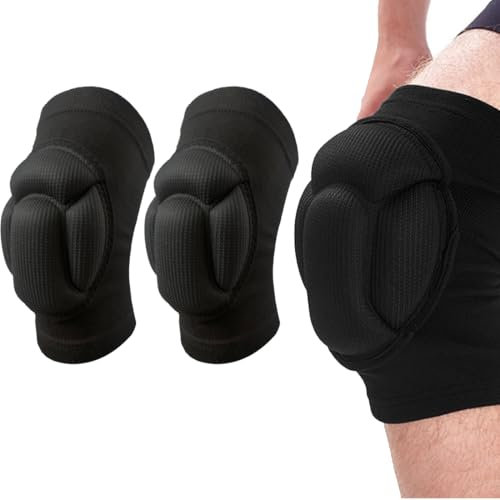 QOCUILC 2er-Pack Knieschoner, Sport-Tanz-Knieschoner, Anti-Kollisions-Knieschoner aus weichem, verdicktem Schwamm, elastische Knieschoner für Radfahren, Tanzen, Volleyball, Sport, Yoga