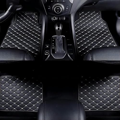 SANQIUTOU Fußmatten Auto Nach Maß Fussmatten für BMW 3er F30 2012-2018, Passgenau rutschfest Allwetter Auto Teppiche Deko,Black Beige