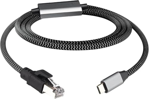 Leehitech Cable de extensión de red Ethernet RJ45, adaptador USB C a RJ45 LAN macho, 1000 Mbps, apto para ordenadores portátiles, televisores, teléfonos móviles e interruptores【3M/9,84FT】