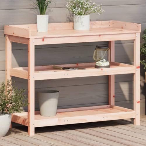 Lawn & Garden Pflanztisch mit Ablagen 108x45x86,5 cm Massivholz Douglas Gartenarbeit