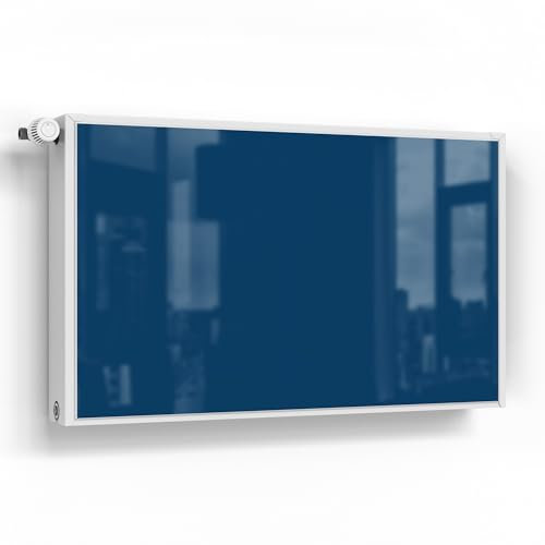 DEQORI Lámina magnética para calefacción, 100 x 60 cm, color azul oscuro, decorativa para radiadores, lámina decorativa autoadhesiva, magnética y se puede escribir