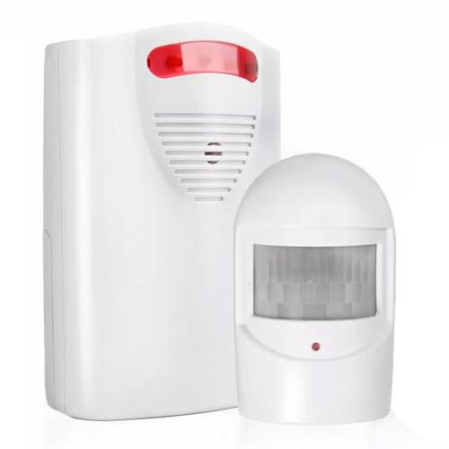 FiTspi Driveway Motion Sensor Alarm System, Home Security Device, Wireless Indoor Or Outdoor Alarm, Security Garage Intruder PIR Motion Sensor for Gardens, Sheds & Outdoor Security