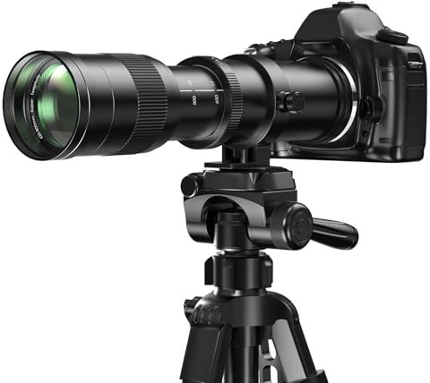 Lightdow 420-800mm F/8.3 Manual Zoom Lens for Canon EOS R/RP/R5/R6/R7/R8/R10/R50/R100 - Super Telephoto Lens with Massive Zoom Range for Wildlife & Sports Photography Black