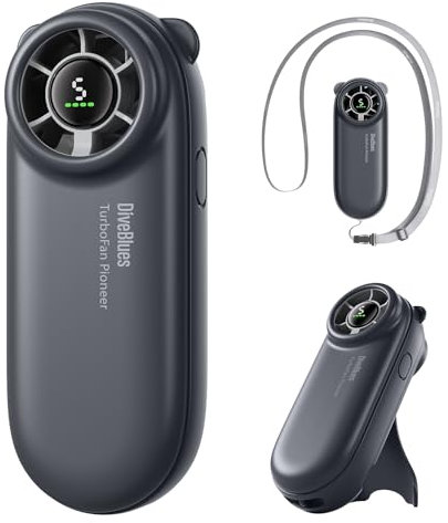 Diveblues Portable Handheld Turbo Fan Rechargeable, High-Speed Mini Turbo Fan, LED Display, Up to 8 Hours, 5 Wind Gear, Travel Hand Held Fans for Outdoor, Holiday, Gifts for Women(Turbobear)