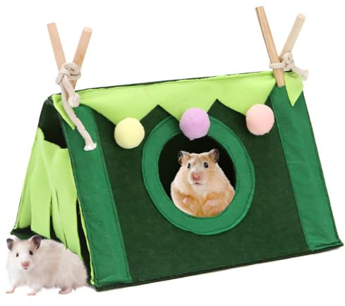 Meerschweinchen Haus, Kuschelhöhle Meerschweinchen Bett Chinchilla Zubehör Ratten Spielzeug Haus Zelt Nest Spielzeug für Frettchen Chinchillas Igel Hamster Gleiter Ratten (Grün)