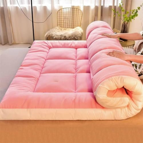 Japanische Bodenmatratze, extra dick, faltbar, Futonbett, Campingmatte, Grau, 90 x 200 cm