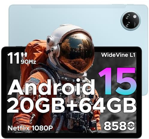 DOOGEE Tab A9+ Tablet 11 Pollici Android 15, 20GB RAM+64GB ROM/2TB TF, Tablet PC Con WiFi 5G, 8580mAh Batteria, T7200 Octa-core, Widevine L1, 13MP+5MP, 1280 * 800 HD, Bluetooth 5.0, OTG, GPS - Blu