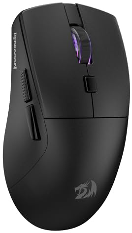 Redragon M618 LIT Kabellose Gaming Maus 10000 DPI 70g Ultraleicht | 6 Programmierbare Tasten Optisch Ergonomisch Software DIY Tastenbelegungen Stabile Verbindung