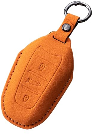 ontto Autoschlüssel Hülle Schlüsselhülle Passt für Opel Astra ST L Corsa Grandland Crossland Mokka für Jeep Avenger Hybrid 2026 2025 2024 2023 Leder Schlüsselgehäuse Schlüssel Schutz Etui-Orange