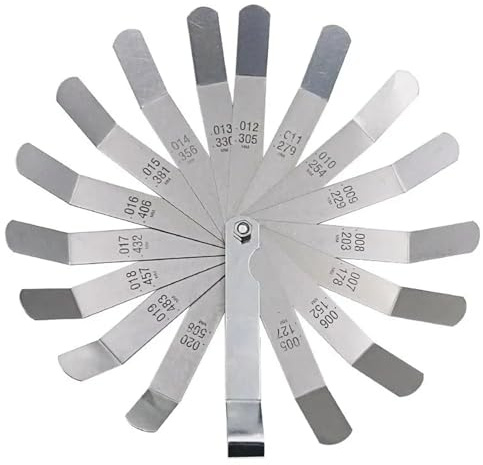 Calibro di spessore metrico 0,127-0,508 mm,005-0,020 pollici Spessimetro offset valvola Forza 16 Lama