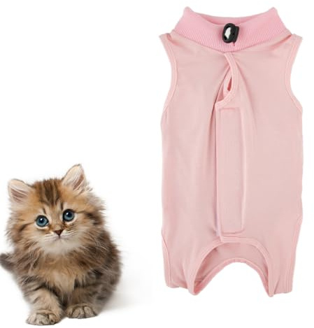 Body Chat Post Opératoire Stérilisation, Combinaison de Récupération pour Chats, Cat Restauration Convient Plaies Abdominales Maladies, S